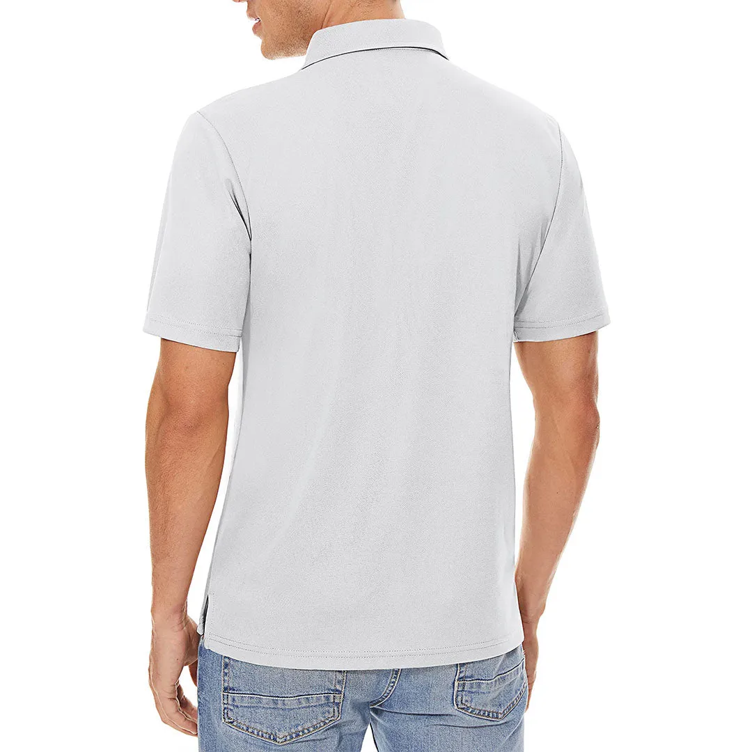 Men's Golf Tennis Quick Dry 3 Buttons Polo Collared Shirt
