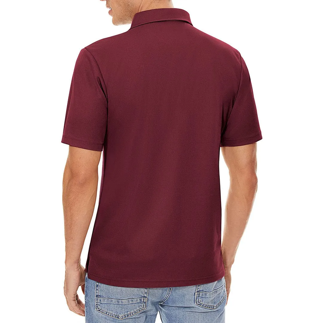 Men's Golf Tennis Quick Dry 3 Buttons Polo Collared Shirt