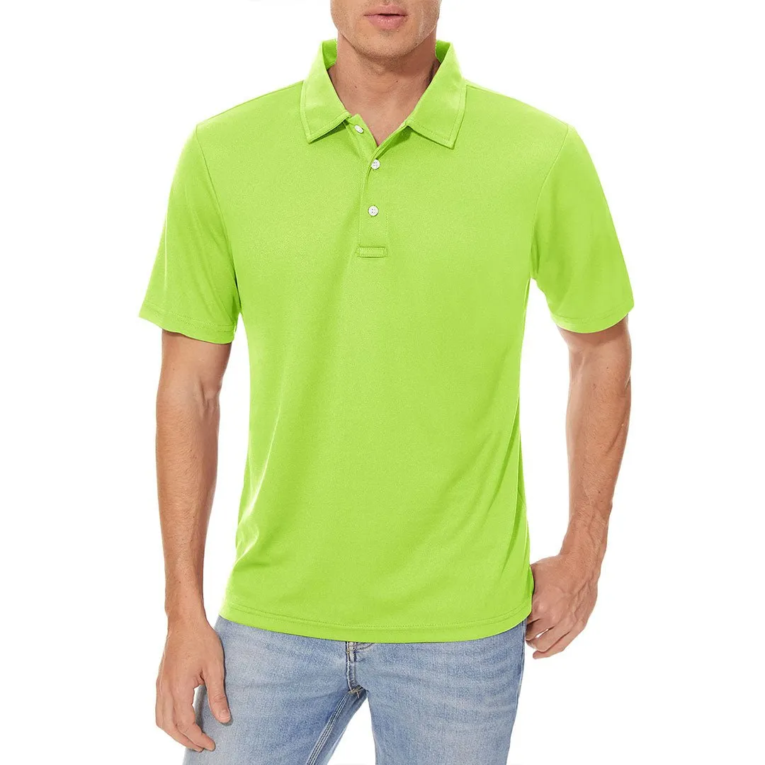 Men's Golf Tennis Quick Dry 3 Buttons Polo Collared Shirt