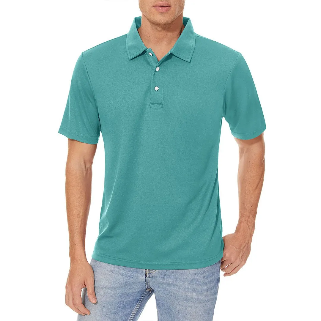 Men's Golf Tennis Quick Dry 3 Buttons Polo Collared Shirt
