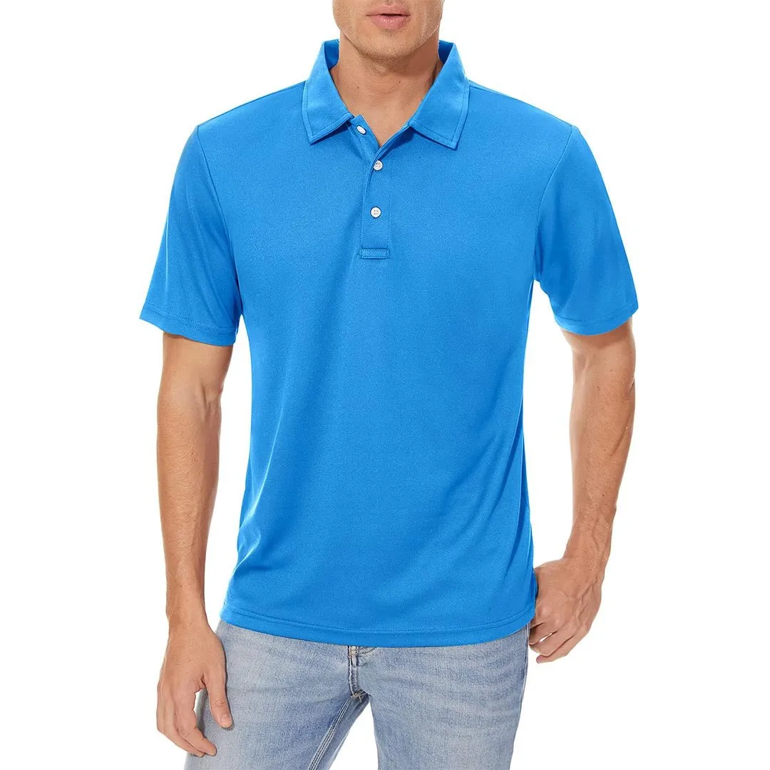 Men's Golf Tennis Quick Dry 3 Buttons Polo Collared Shirt