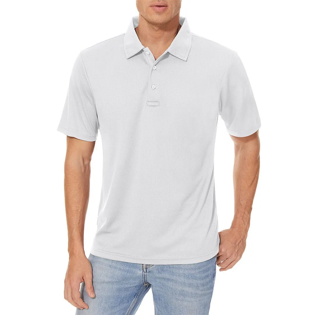 Men's Golf Tennis Quick Dry 3 Buttons Polo Collared Shirt
