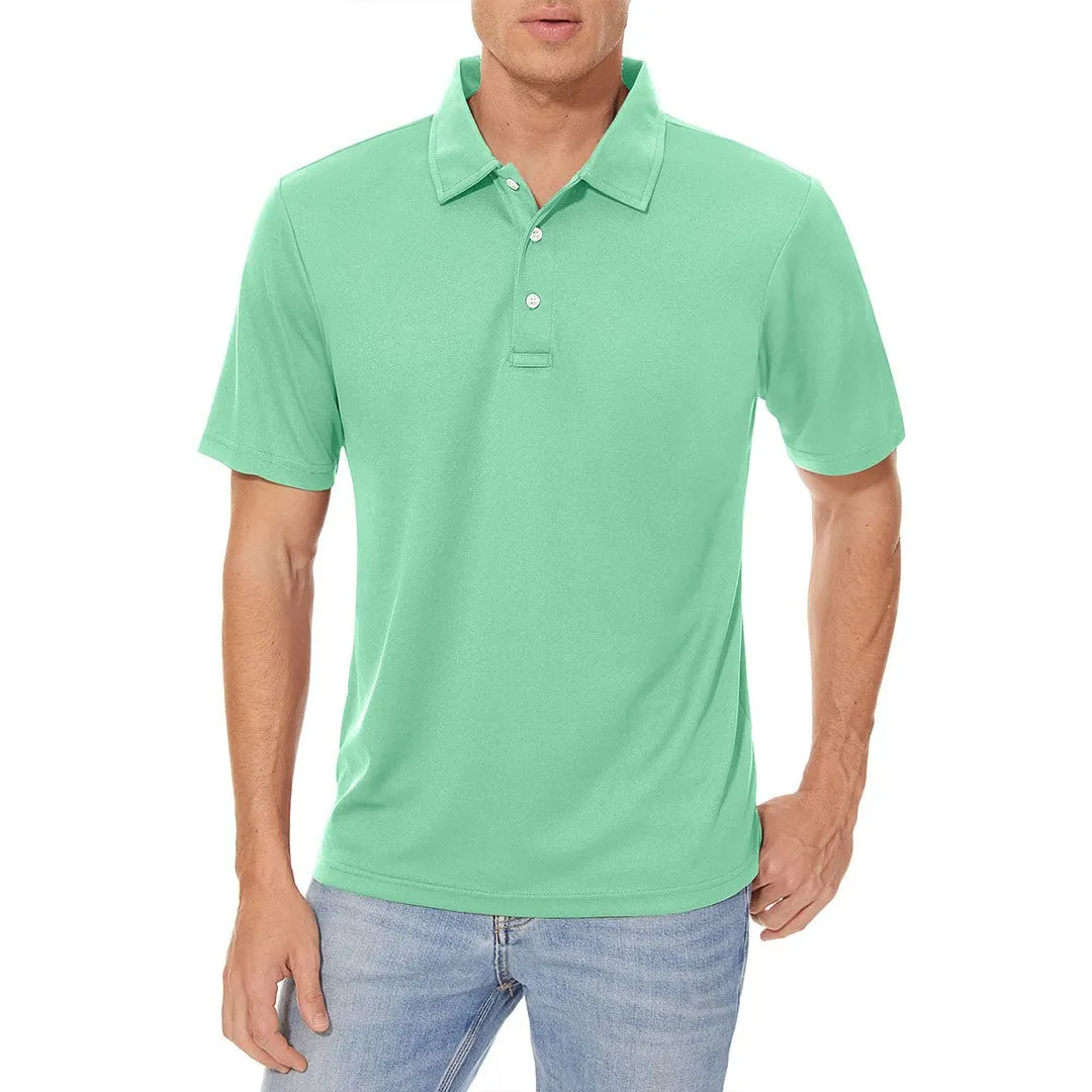 Men's Golf Tennis Quick Dry 3 Buttons Polo Collared Shirt