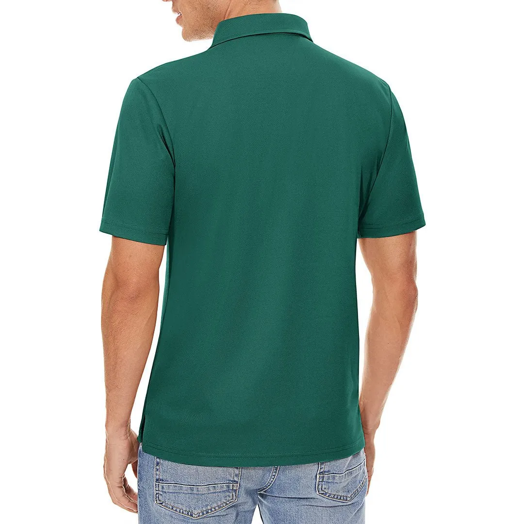 Men's Golf Tennis Quick Dry 3 Buttons Polo Collared Shirt