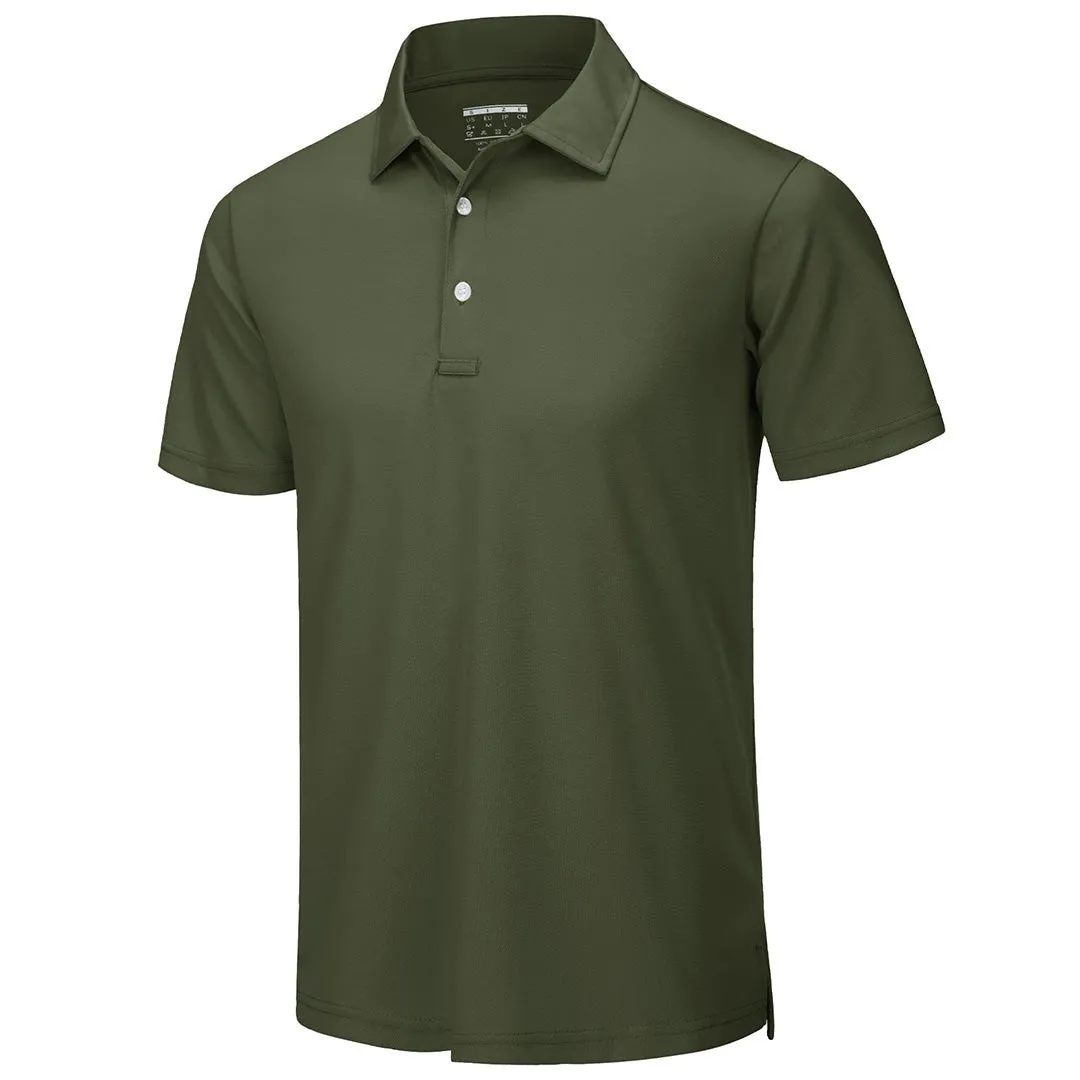Men's Golf Tennis Quick Dry 3 Buttons Polo Collared Shirt