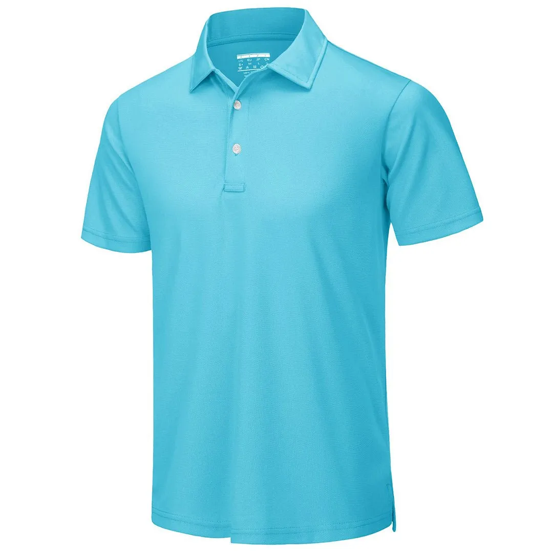 Men's Golf Tennis Quick Dry 3 Buttons Polo Collared Shirt