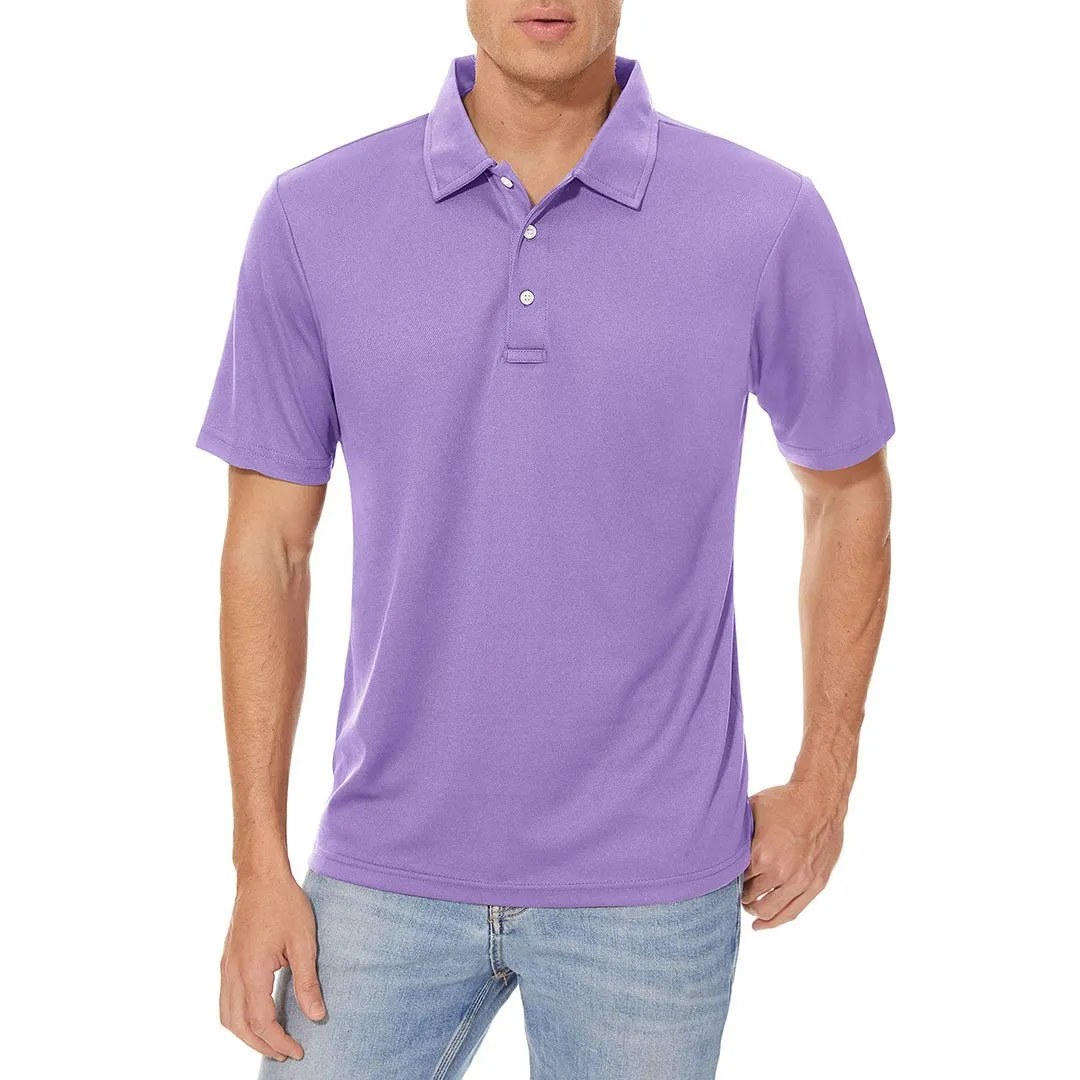 Men's Golf Tennis Quick Dry 3 Buttons Polo Collared Shirt