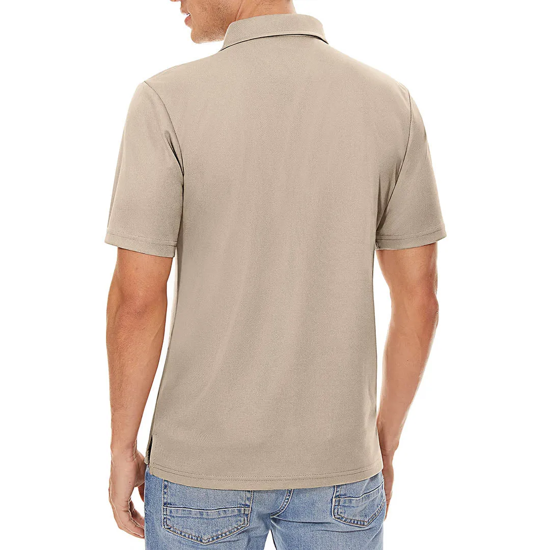 Men's Golf Tennis Quick Dry 3 Buttons Polo Collared Shirt