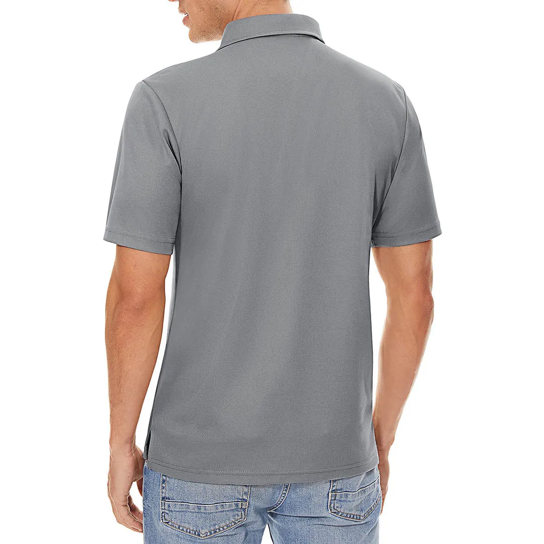 Men's Golf Tennis Quick Dry 3 Buttons Polo Collared Shirt