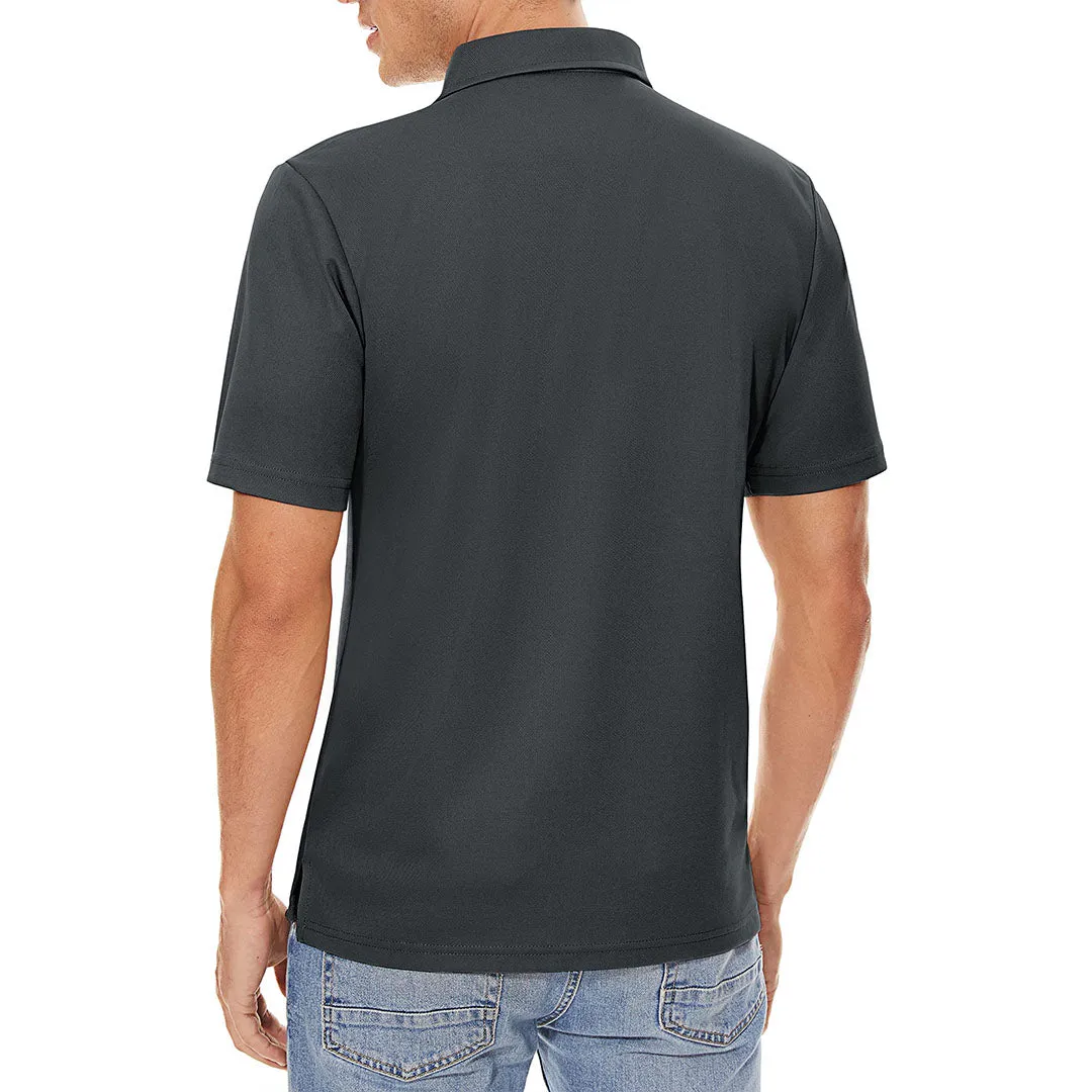 Men's Golf Tennis Quick Dry 3 Buttons Polo Collared Shirt