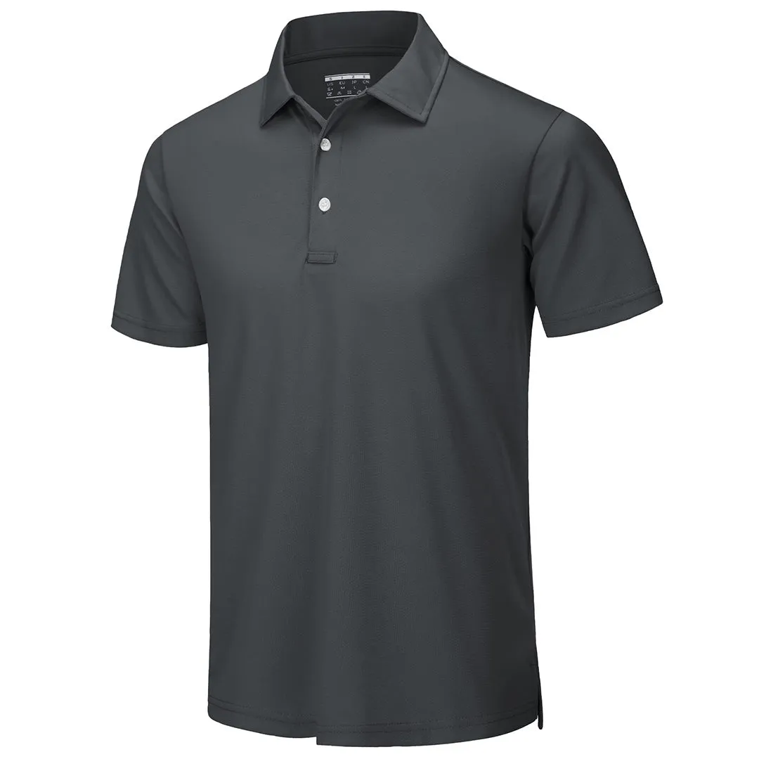 Men's Golf Tennis Quick Dry 3 Buttons Polo Collared Shirt