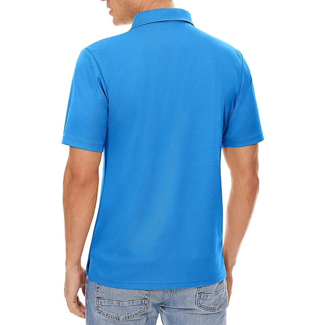 Men's Golf Tennis Quick Dry 3 Buttons Polo Collared Shirt