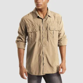 Men's Tactical Shirts Quick Dry UV Protection Breathable Long Sleeve Hiking Fishing  Shirts