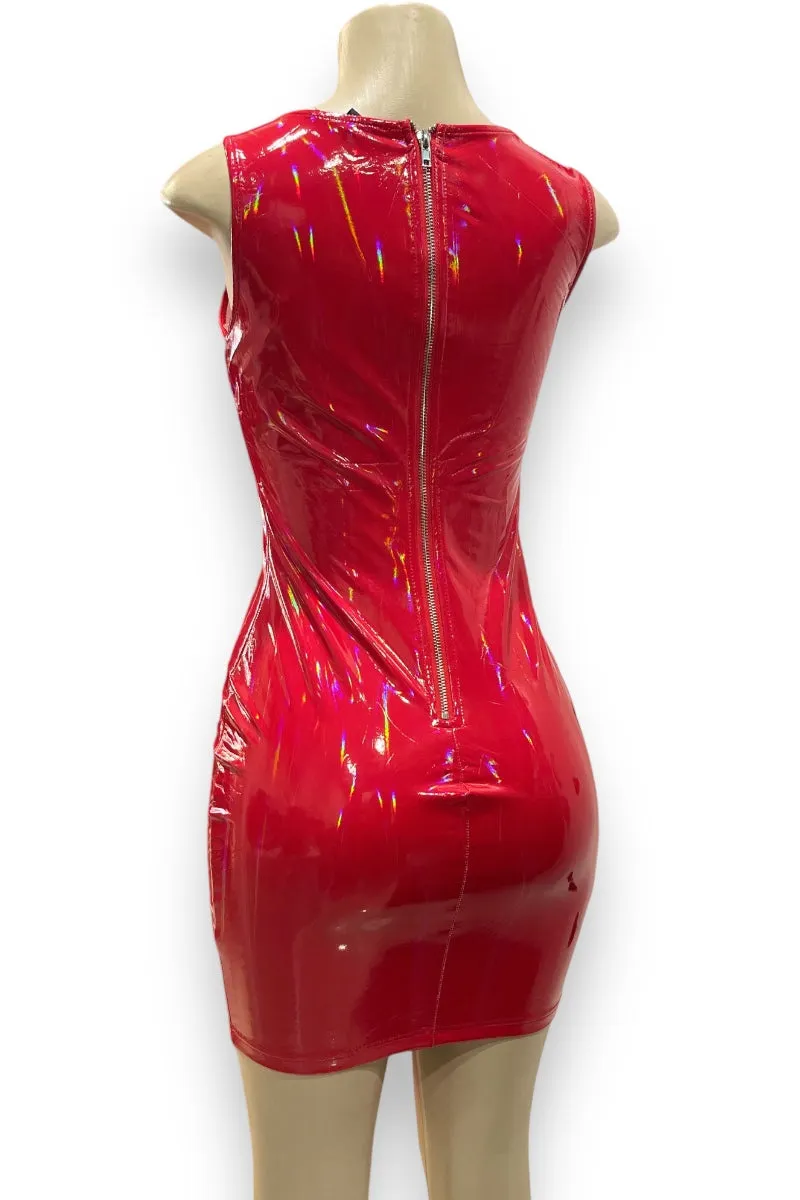 Mini Pu Leather Tank Dress