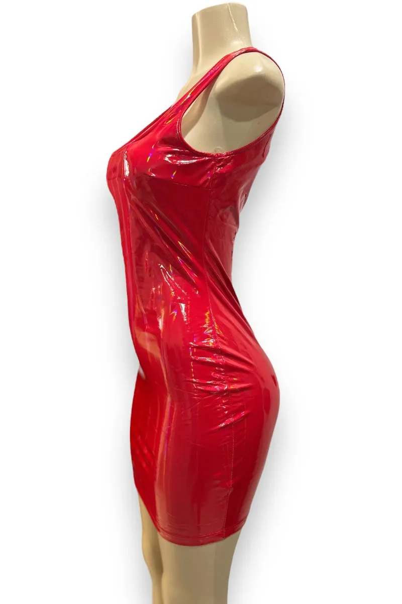 Mini Pu Leather Tank Dress