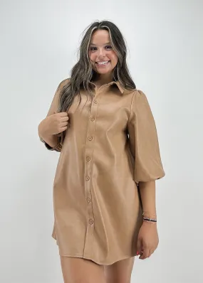 Naomi Faux Leather Dress