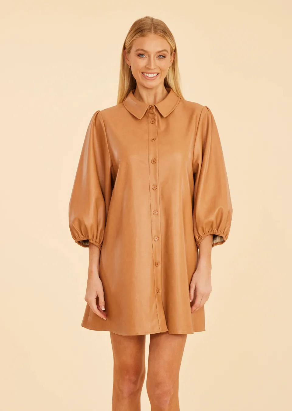 Naomi Faux Leather Dress