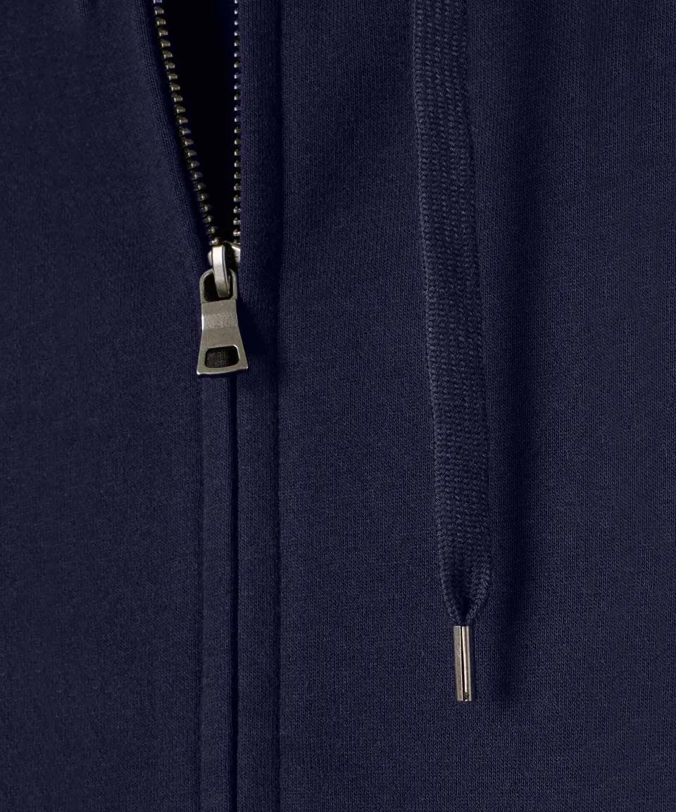Navy blue -  Basic Zipped Hooded Sweatshirt