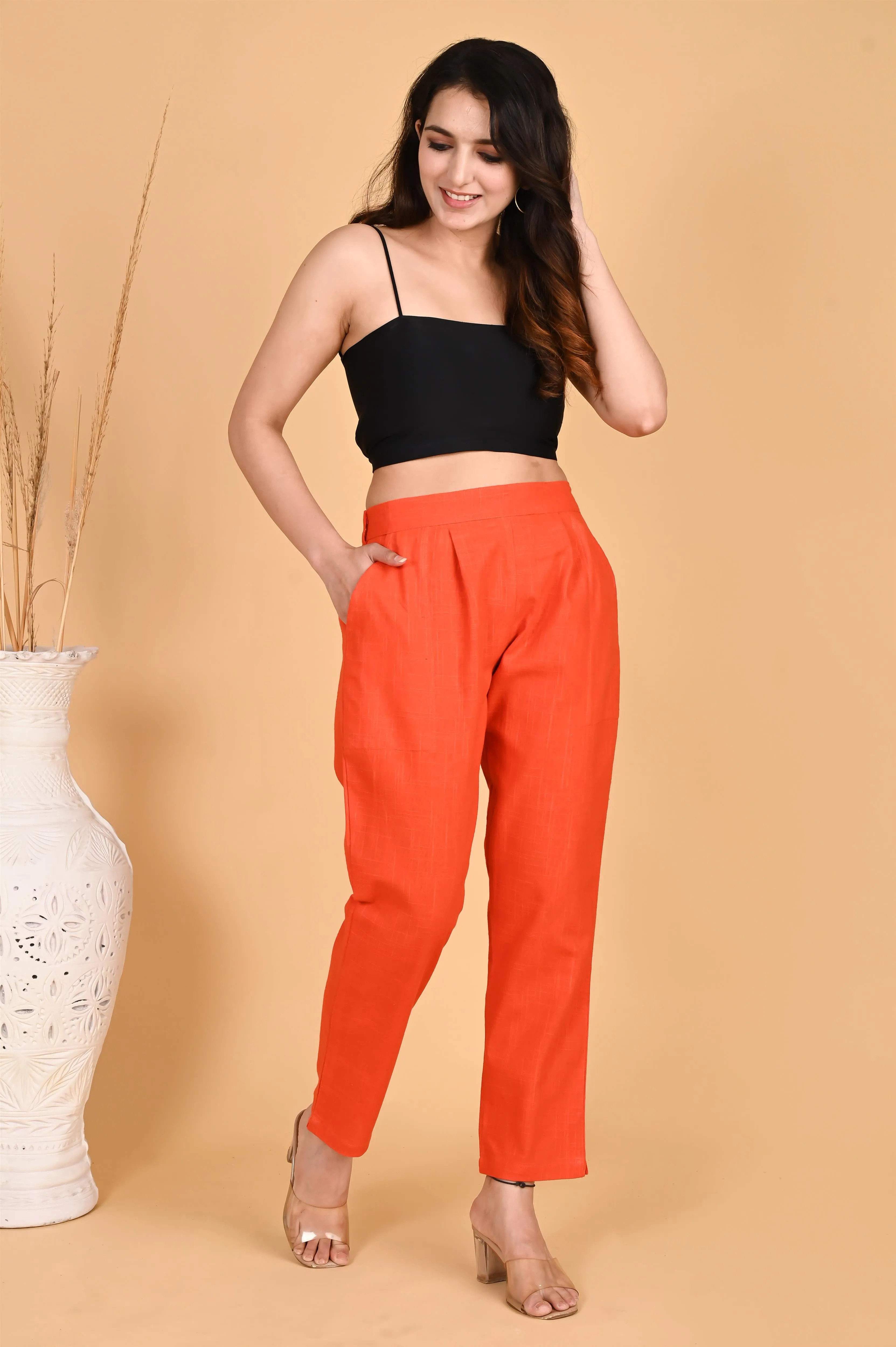 ORANGE CLASSIC COTTON PANTS