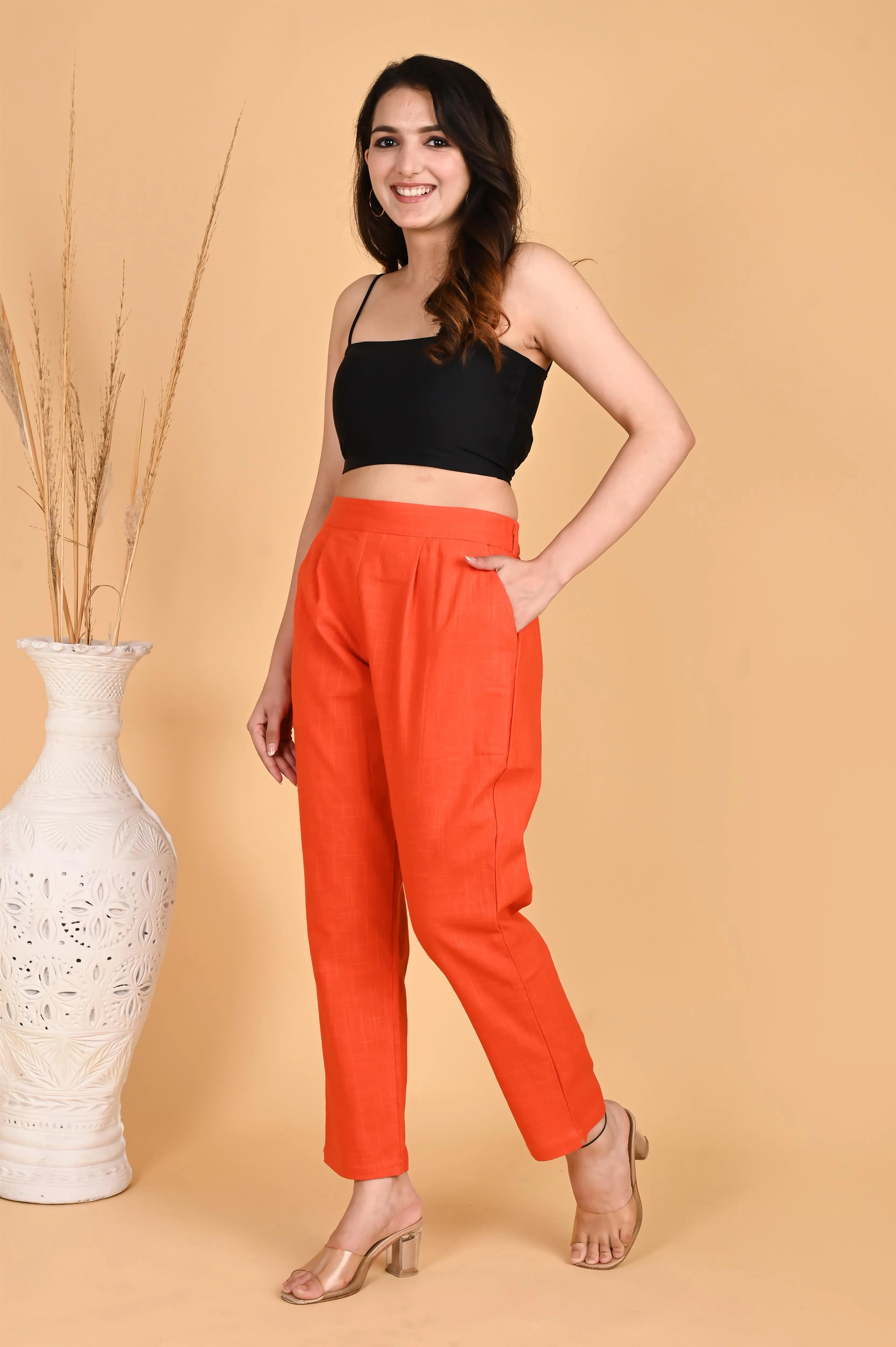 ORANGE CLASSIC COTTON PANTS