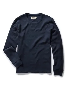 Organic Cotton Waffle Crew- Dark Navy