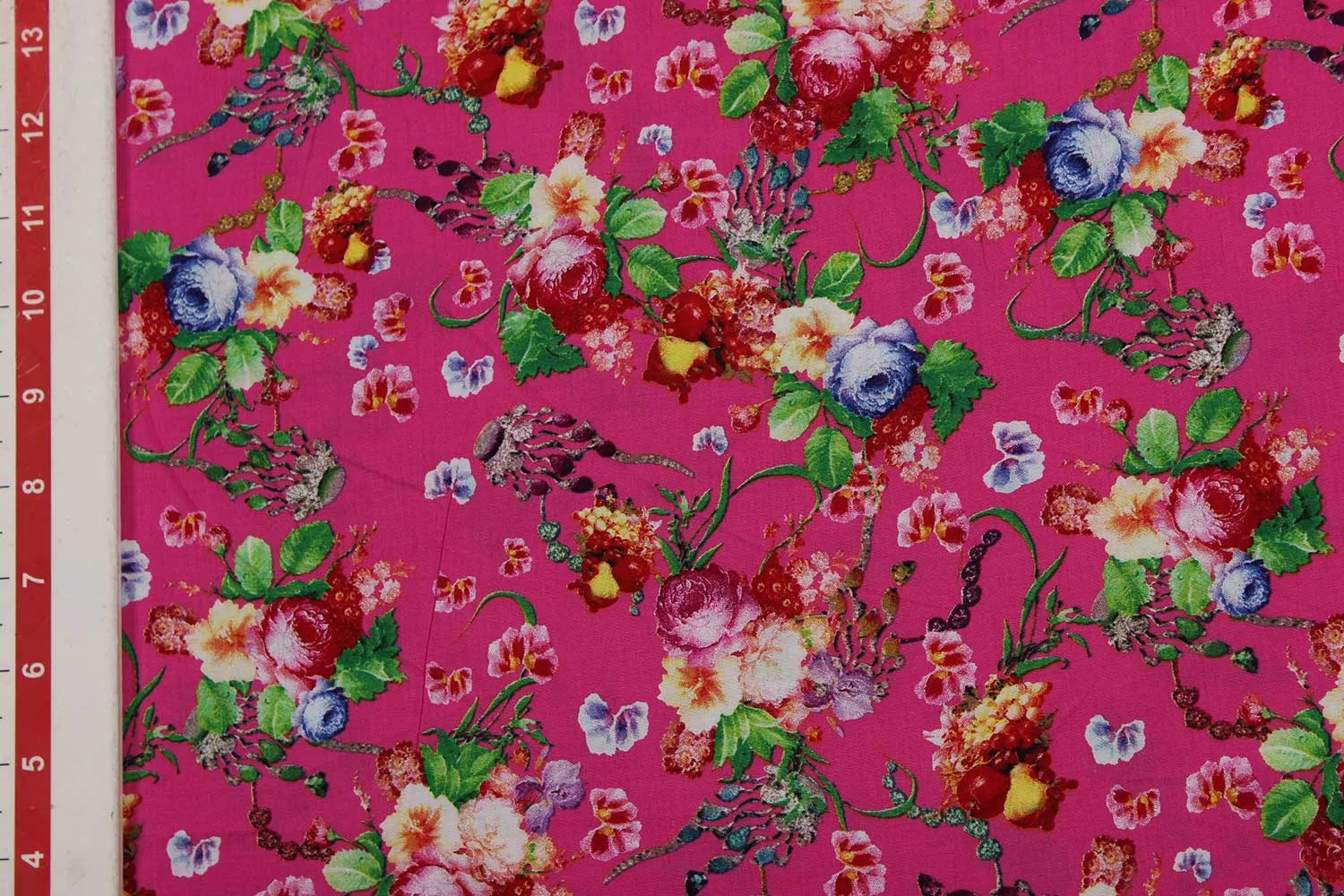 Pink Floral Modal Fabric