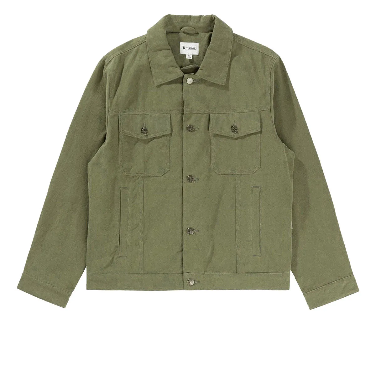 Rhythm Brushed Twill Trucker Jacket - Olive