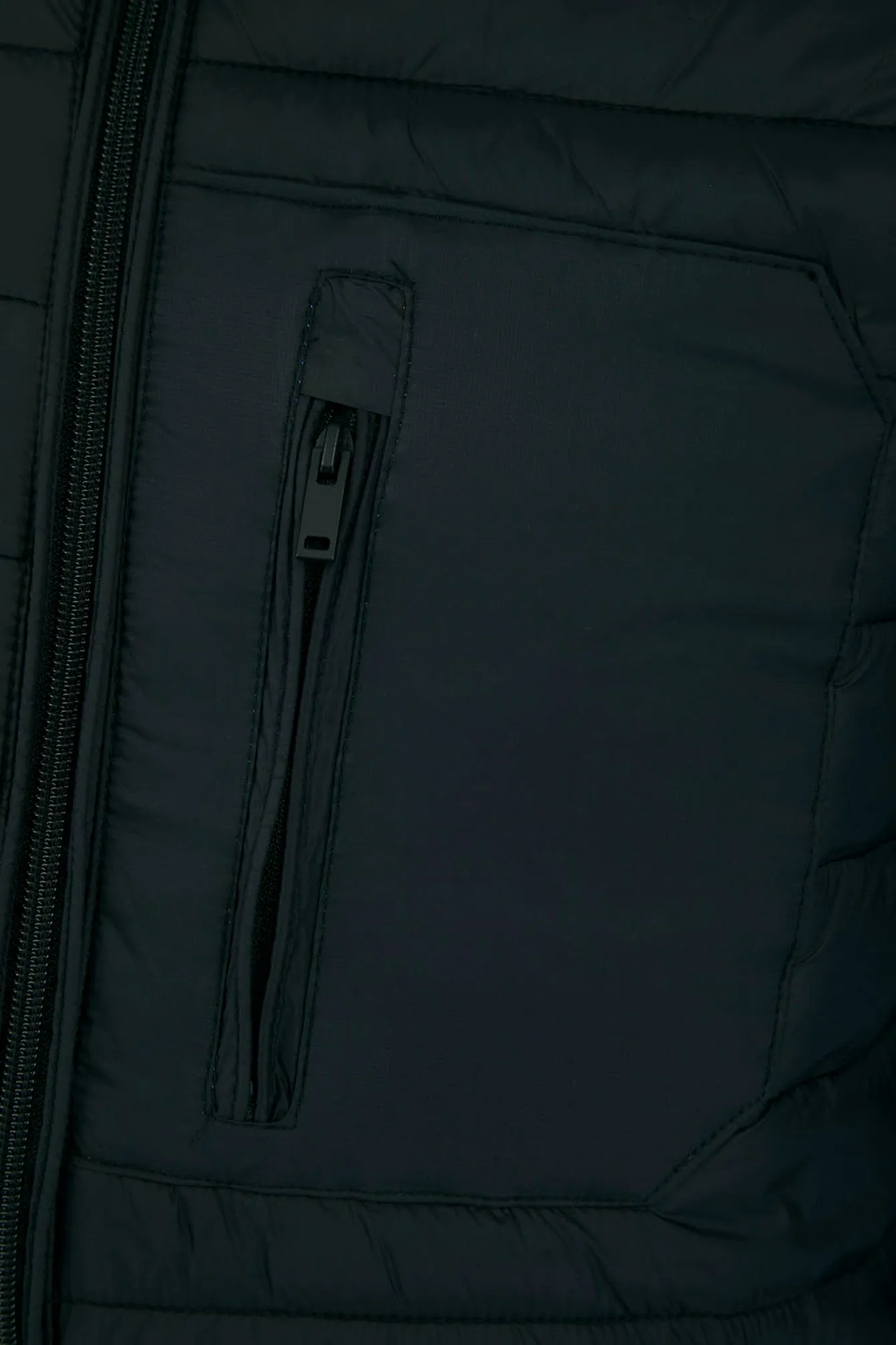 Samoset Quilted Puffer Jacket with Hood in Jet Black - Tokyo Laundry
