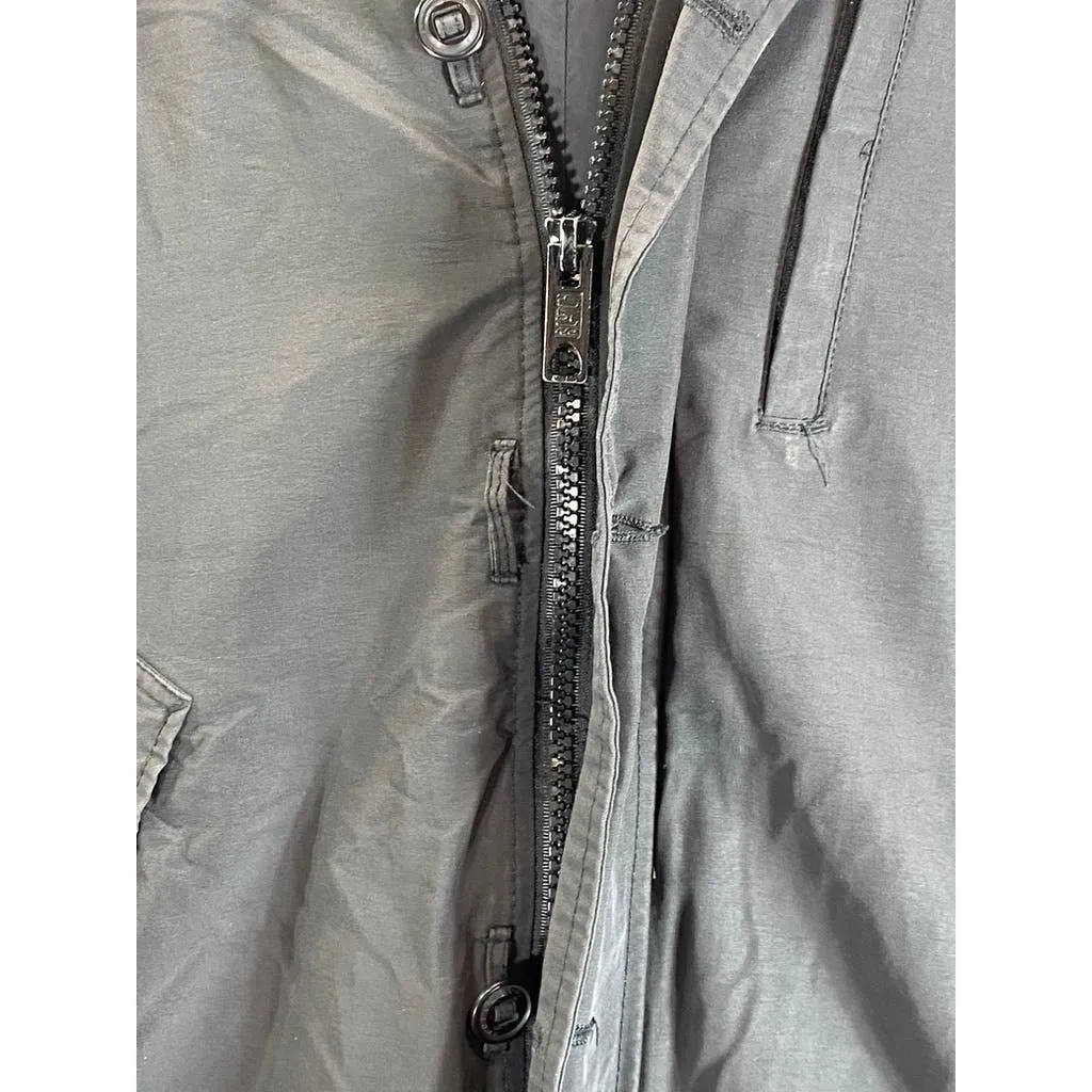 SCOTCH & SODA Men's Black Solid Zip-Up Hooded Water Resistant Parka Jacket SZ S