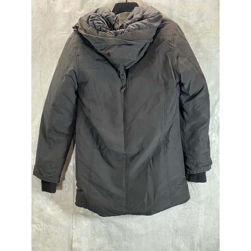 SCOTCH & SODA Men's Black Solid Zip-Up Hooded Water Resistant Parka Jacket SZ S