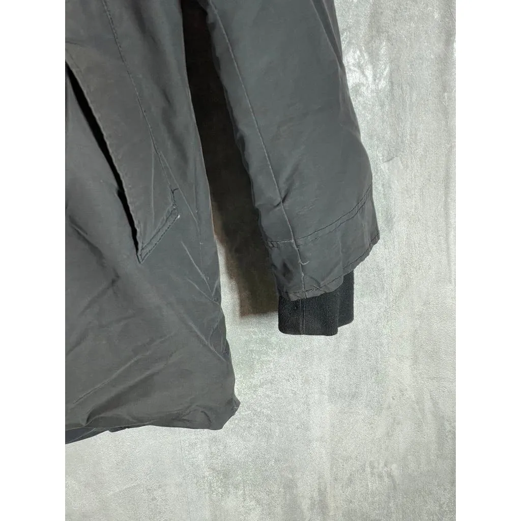 SCOTCH & SODA Men's Black Solid Zip-Up Hooded Water Resistant Parka Jacket SZ S