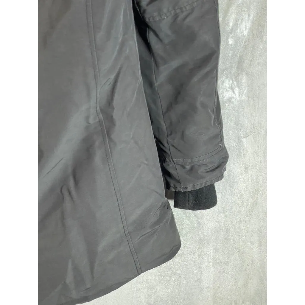 SCOTCH & SODA Men's Black Solid Zip-Up Hooded Water Resistant Parka Jacket SZ S