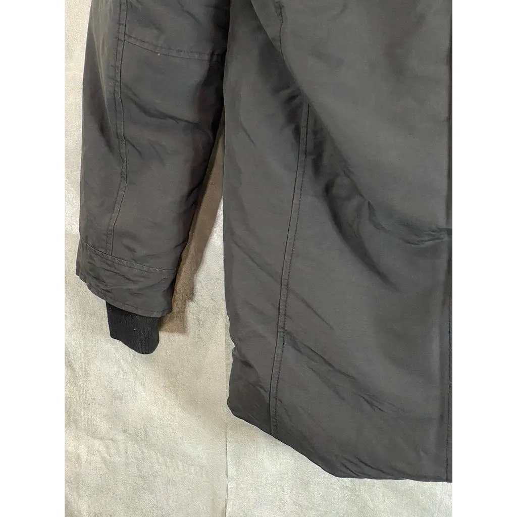 SCOTCH & SODA Men's Black Solid Zip-Up Hooded Water Resistant Parka Jacket SZ S