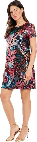 Short Sleeve Shirt Shift Dress Plum Multi