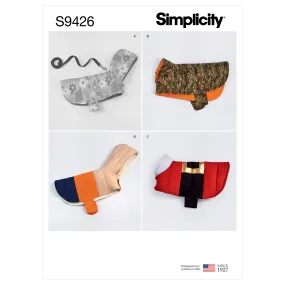 Simplicity Pattern 9426 Quilted Dog Coats