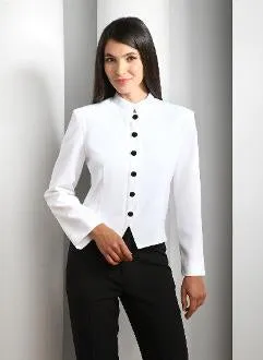 Six Button Steward's Shirt Jacket in White or Black