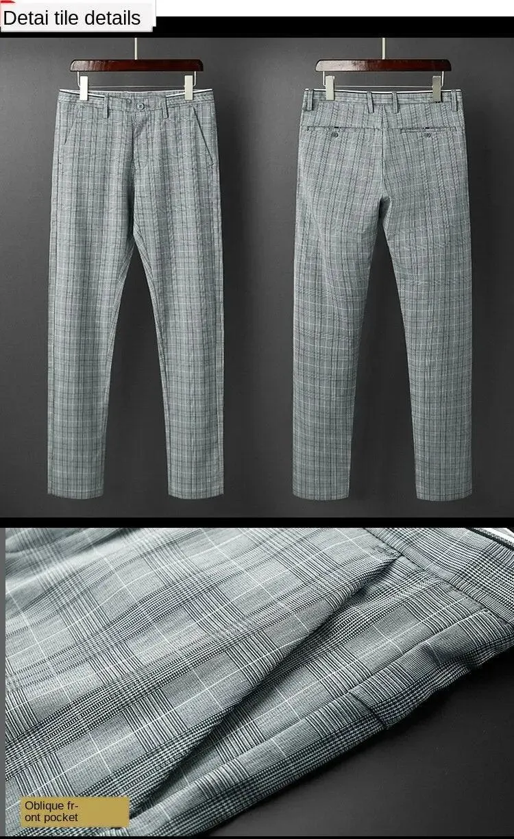 Slim Fit Plaid Pants