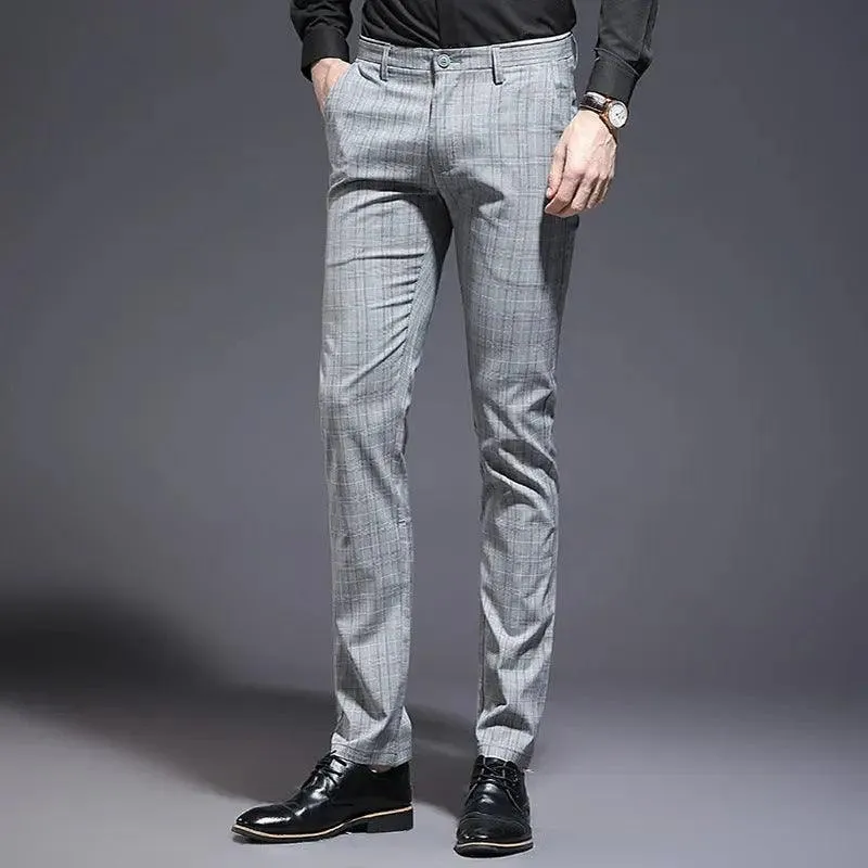 Slim Fit Plaid Pants