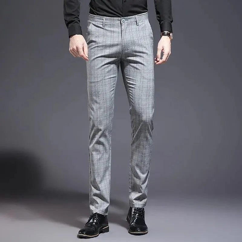 Slim Fit Plaid Pants