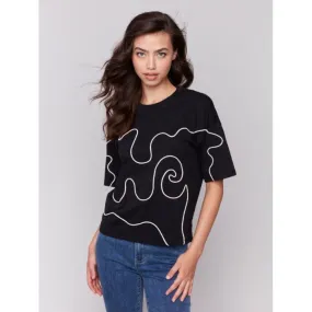 Soutache Swirl Cotton Top