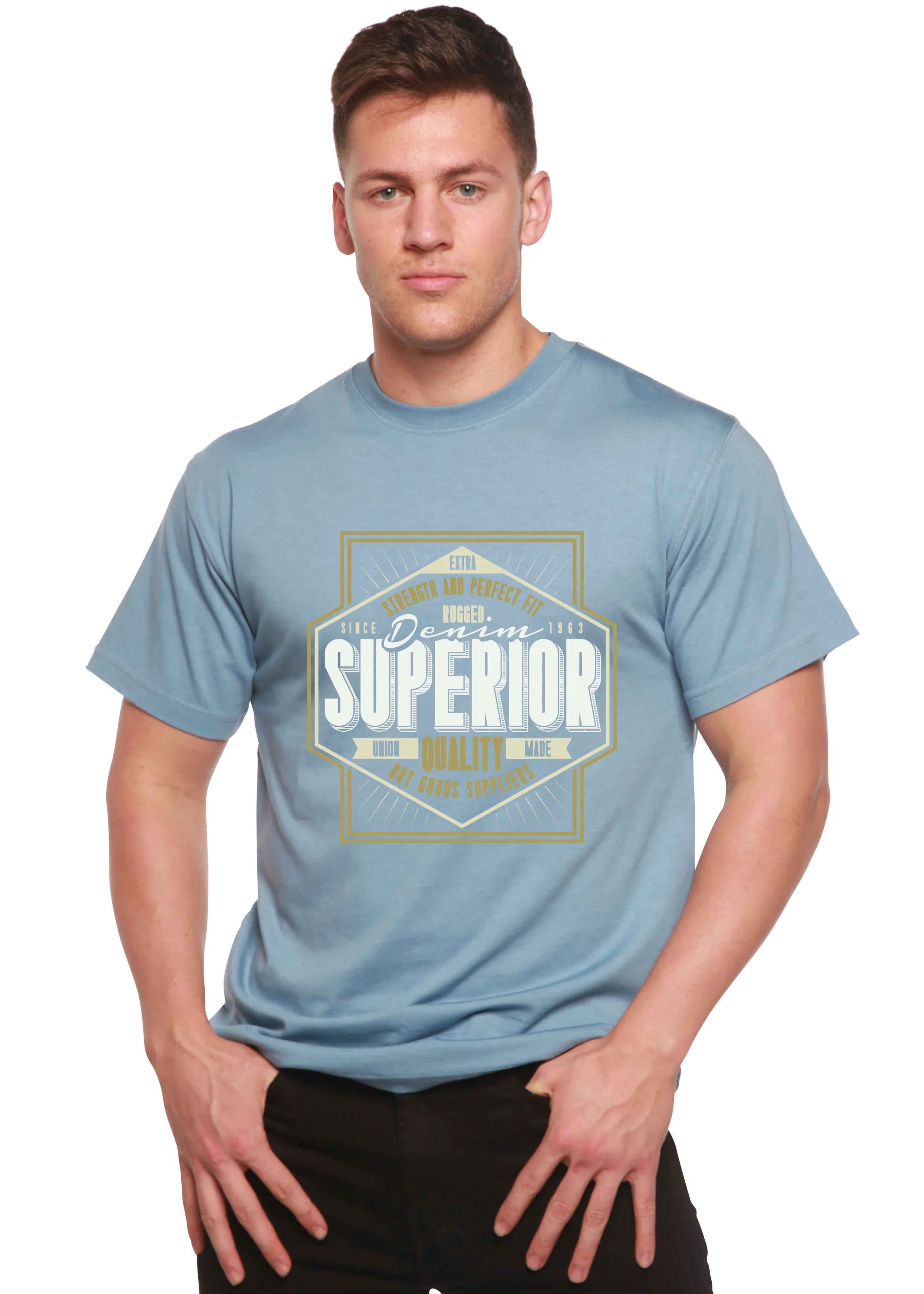 Superior Quality Men's Bamboo Viscose/Organic Cotton Short Sleeve Graphic T-Shirt