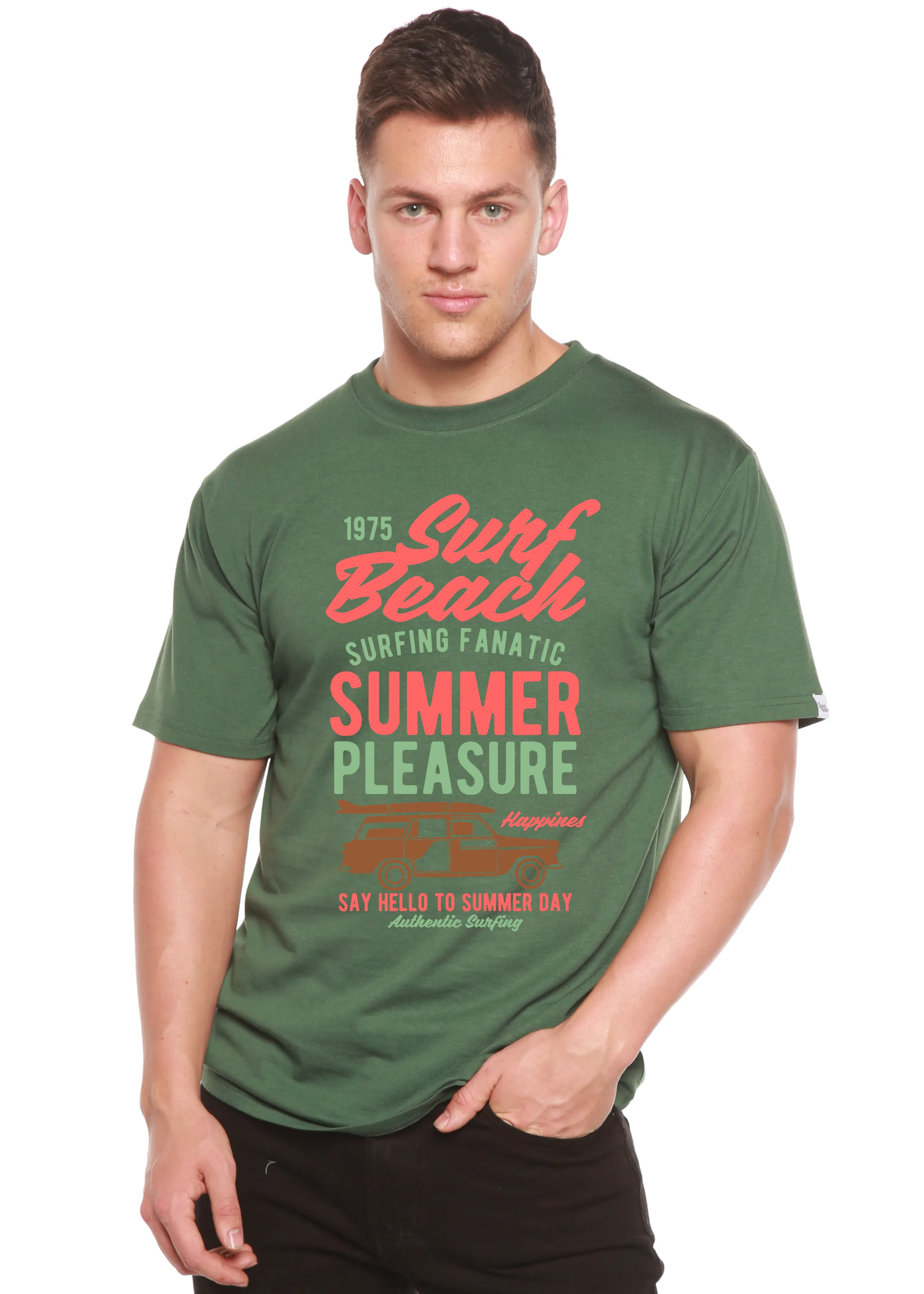 Surf Beach Spun Bamboo® Men's Bamboo Viscose/Organic Cotton Short Sleeve Graphic T-Shirt