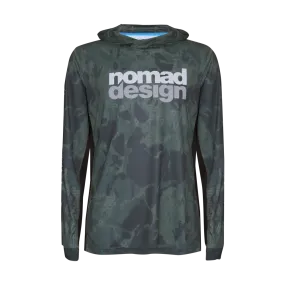 Tech Fishing Shirt Hooded - Forest Camo