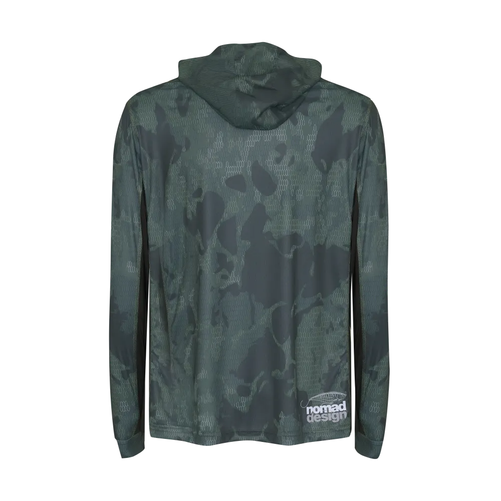 Tech Fishing Shirt Hooded - Forest Camo