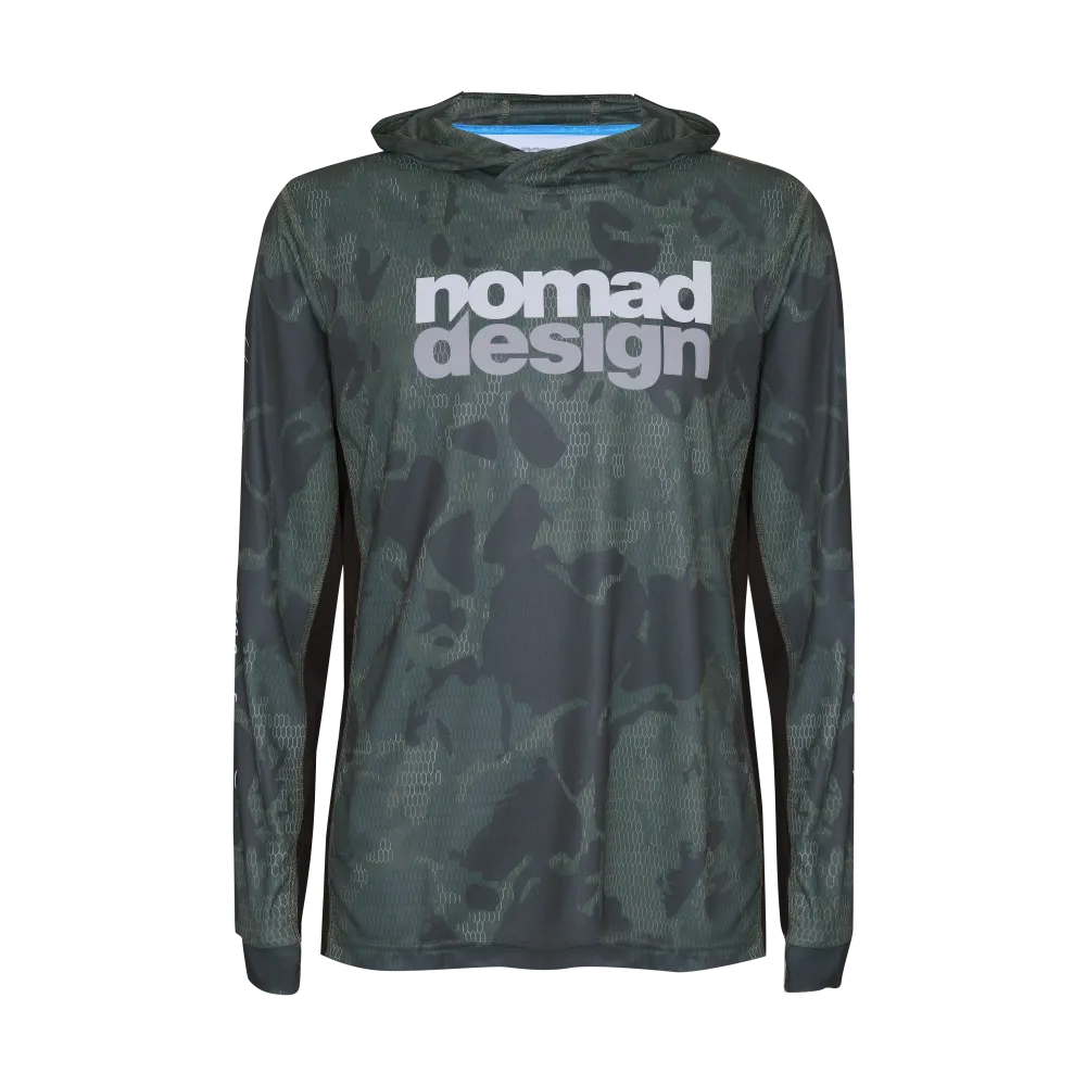 Tech Fishing Shirt Hooded - Forest Camo