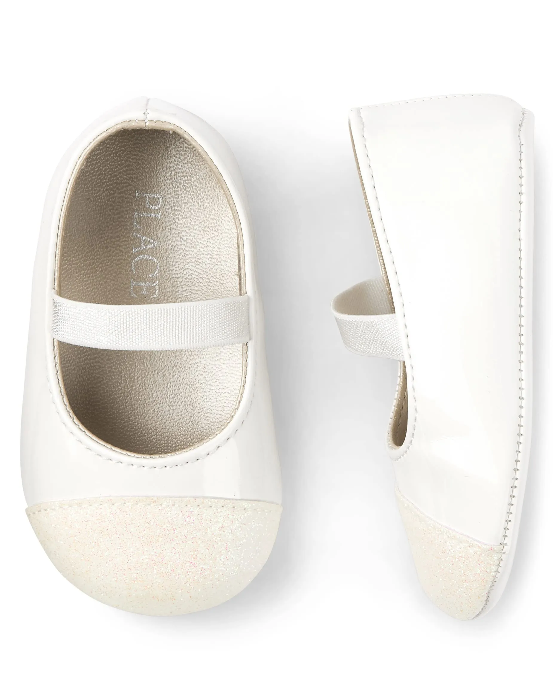 The Children's Place Baby Girls and Newborn Ballet Flats, White, 6 Months-12 Months infant