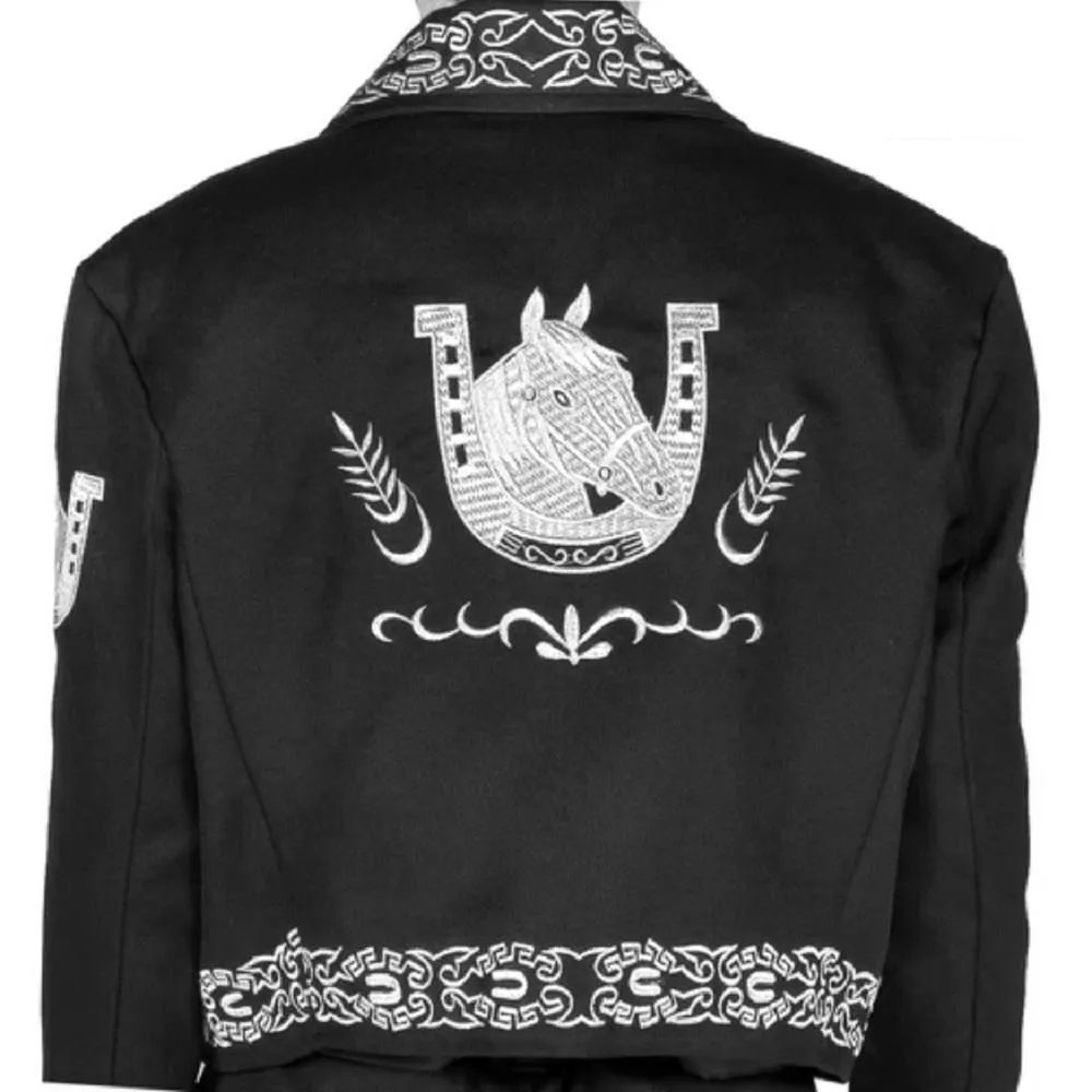 Traje Charro de Gala para Hombre (TODO INCLUIDO) Negro y Plata imp-72175