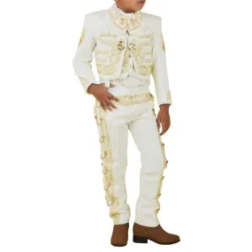 Traje Charro de Gala para Niño (TODO INCLUIDO) Hueso con Oro imp-72341
