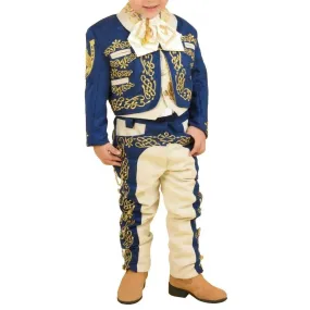 Traje Charro para Niño (TODO INCLUIDO) Azul Rey y Hueso Gamuzina imp-72331