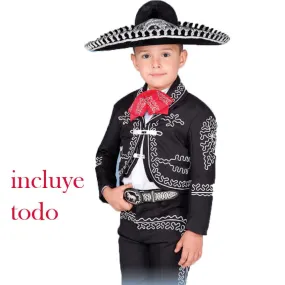 Traje Charro para Niño (TODO INCLUIDO) Negro Plata imp-72312